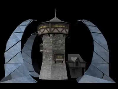 Low poly model of MMO House 3 3D model