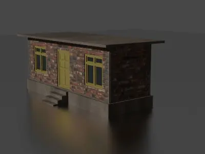 City house low-poly  Low-poly 3D model