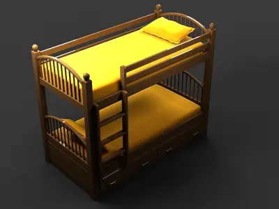 3D Bed 011 3D model