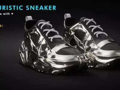 Futuristic Sneaker Shoes 3D model
