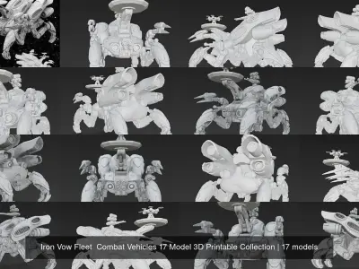 Iron Vow Fleet  Combat Vehicles 17 Model 3D Printable Collection 3D Model Pack