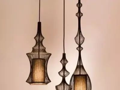 Forestier Paris Ceiling light Free low-poly 3D model