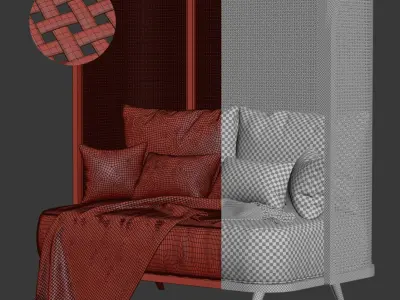 Two-seater garden sofa CV22 High back  3D model