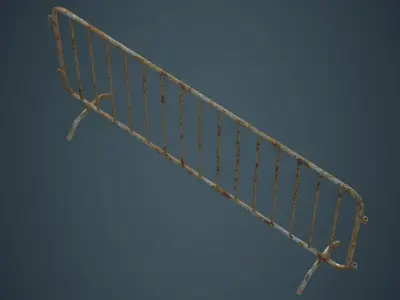 Crowd Barrier 2B Low-poly 3D model