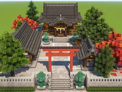 Japanese Shrine - 3D GLB FBX OBJ MODEL Low-poly 3D model