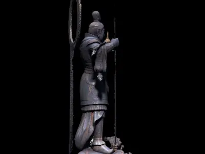 Bishamonten buddhist statue 3D model