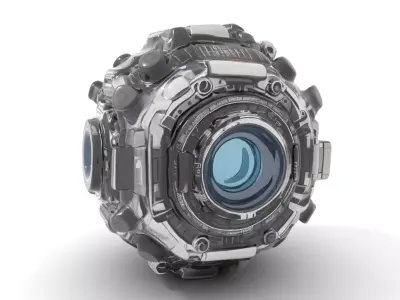 Futuristic SciFi Sphere Holograph Projector Model Pack Low-poly 3D model