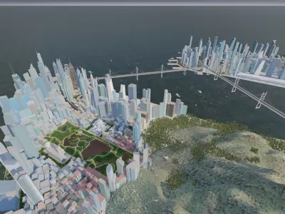 City-modern city- urban 3D model