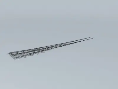 Eco Rail N/Gauge Long Right Hand Points Old Steam Days Free 3D model