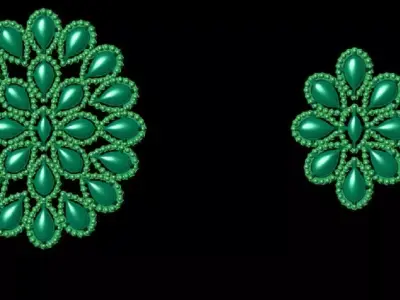 Pendant Set 9 emerald bead designs 3D print model