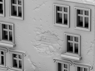 Old multi-story building 3D print model