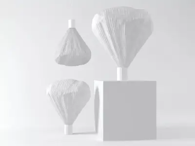 Vapeur three hanging lamps with shade 3D model