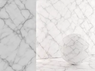 White Marble Statuario Fine Porcelain Tile 27 Texture