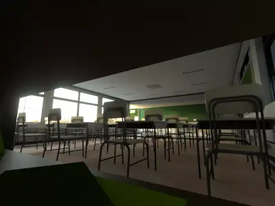 Based - Anime School Room 3D Model - V2 - Source model 3D model