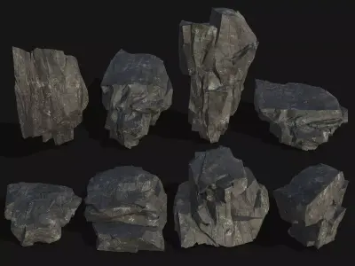 cliff rocks - 3D Models PBR Pack 11 Low-poly 3D model