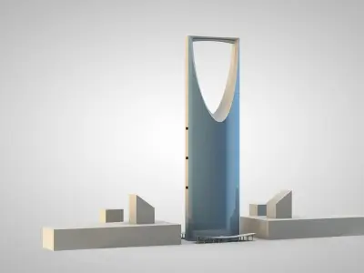 Riyadh Tower four seasons Riyadh Low-poly 3D model