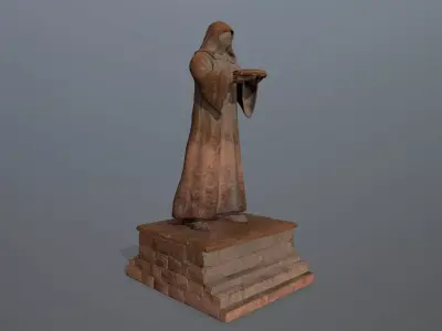 statue set Low-poly 3D model