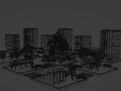 Cartoon candy City ice cream Low-poly 3D model Low-poly 3D model