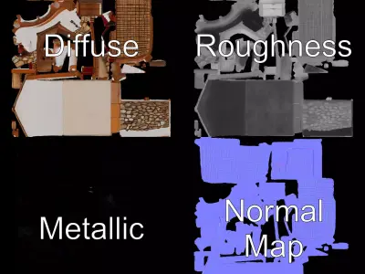 Traditional Stone House model pack Low-poly 3D model