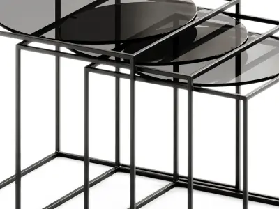 Roche Bobois G3 Square metal coffee table 3D model