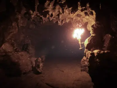 Volcanic Cave Modular Set Low-poly 3D model