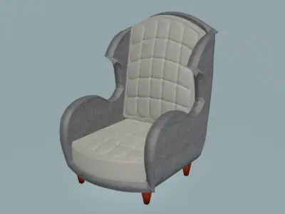 Bristol Club Wingback Lounge Chair 3D model