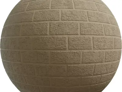 PBR Rough Face Tan Bricks Texture