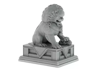 Chinese Lion Statue 3D model