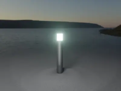 Low-Poly Basic Light Column 11 - Street Light Set-9 Low-poly 3D model