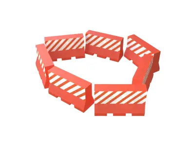 Road Barriers v4 011 Low-poly 3D model
