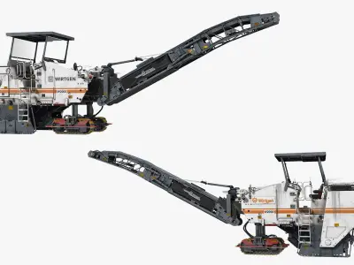 Wirtgen W2000 Asphalt Milling Machine Dirty Rigged 3D model