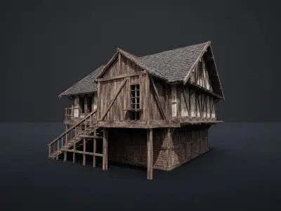 MEDIEVAL SLAVIC HOUSE COTTAGE CABIN HUT TOWN CITY AAA NEXTGEN Low-poly 3D model
