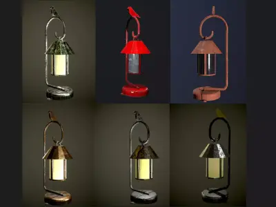 Flashlights low poly 6 texture options Low-poly 3D model