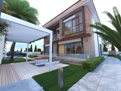 VILLA ATILGAN TEPEOREN GARDEN Low-poly 3D model