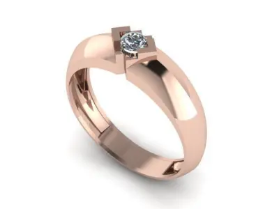 solitair ring for man 3D print model