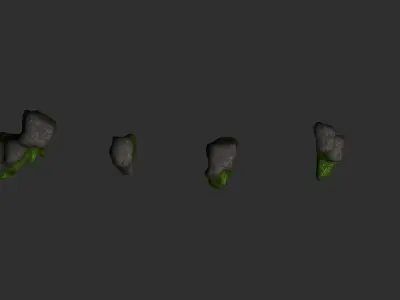 Rock 04 - Moss 2 Low-poly 3D model