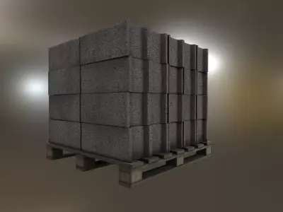 Block concrete Low-poly 3D model