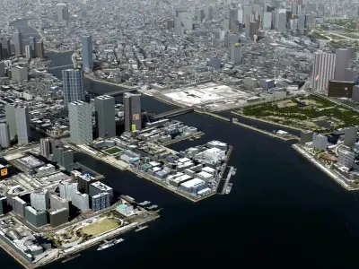 Tokyo Japan Asian City 40kmx40km 3D model