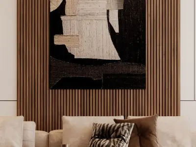 U-SHAPE Living Room REALISTIC scene 3D model