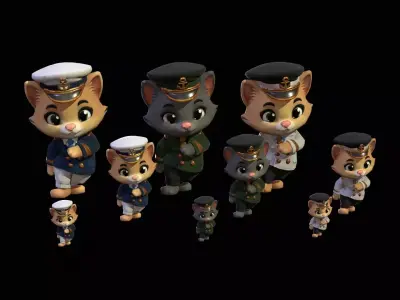 Cat7Pack3 Low-poly 3D model