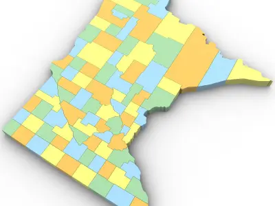 Minnesota Political Map 3D model