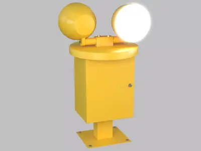 Airport Rotating Beacon Light  Aerodrome Beacon  Low-poly 3D model