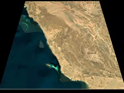 NEOM city topography Saudi Arabia - tile n26 e36 3D model
