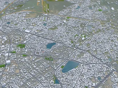 Raipur Chhattisgarh India 30km Low-poly 3D model