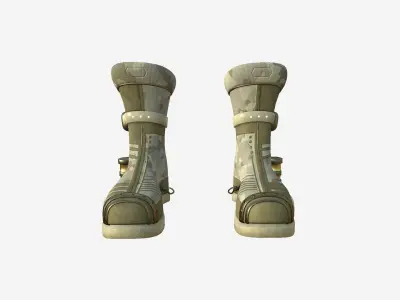 SciFi Boots A08 Desert Camouflage - Character Design Fashion Low-poly 3D model