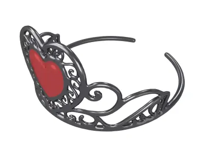 Heart Tiara v1 003 Low-poly 3D model