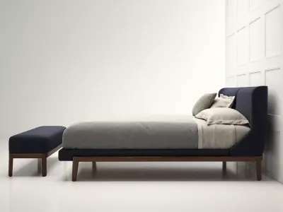 Fulham Bed and Bench 3D model