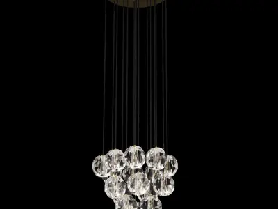 BOULE DE CRISTAL ROUND CLUSTER CHANDELIER 24  3D model