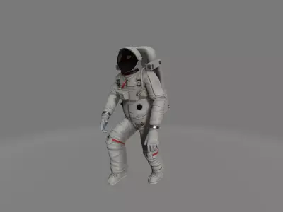 animated astronaut Low-poly 3D model
