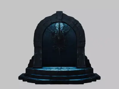 Ancient Stone Archway Gate 3D Model Ruins Low-poly 3D model